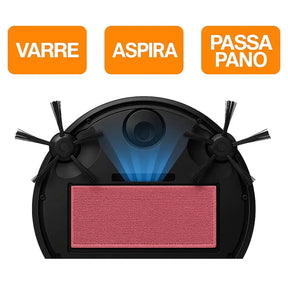 Robô Aspirador de Pó AspiraX 3 em 1 Bivolt - Varre, Aspira e Passa Pano