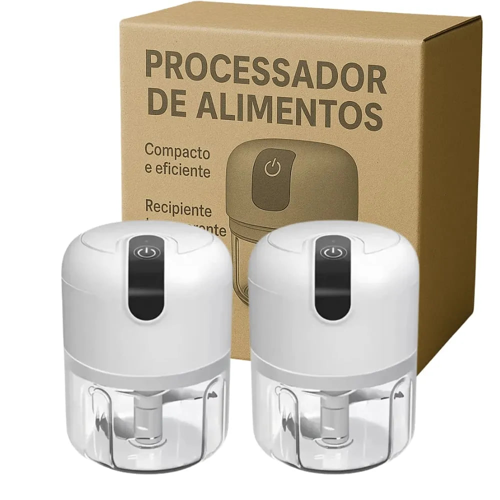 Kit 2 Mini Triturador e Processador De Alimentos Elétrico Portátil