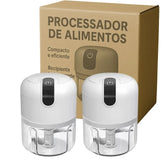 Kit 2 Mini Triturador e Processador De Alimentos Elétrico Portátil